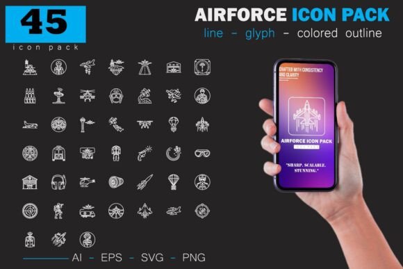 Airforce Icon Pack for Branding and Graphics