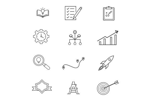 Inspiration and Brainstorm Line Icons Review