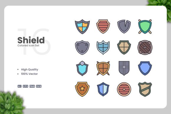Shield Colored Icons: A Versatile Graphic Design Asset for Modern Branding