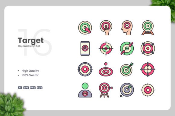 Target Colored Icons: A Versatile Graphic Design Asset for Branding