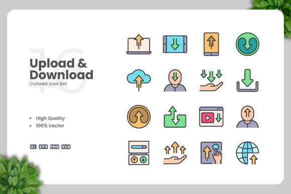 Upload and Download Colored Icons for Digital Product Creators
