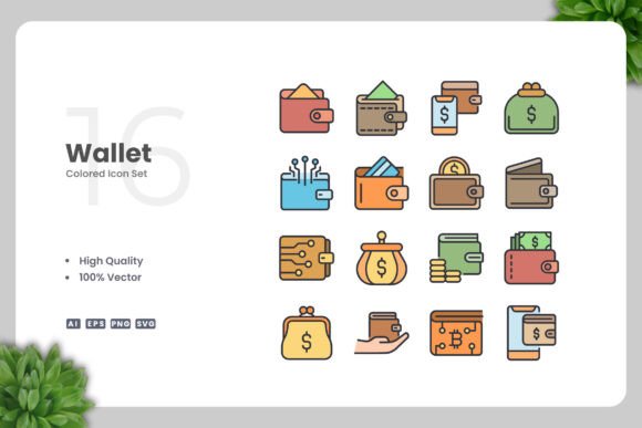 Wallet Colored Icons Review for Embroidery Projects