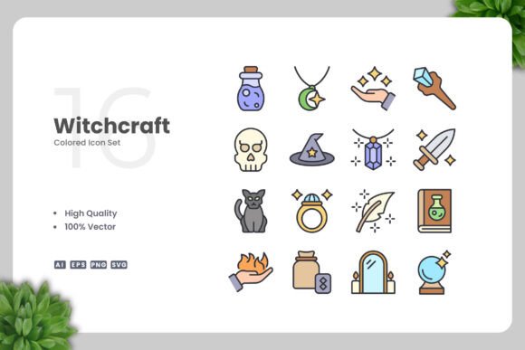 Witchcraft Colored Icons: A Graphic Asset for Local Business Branding